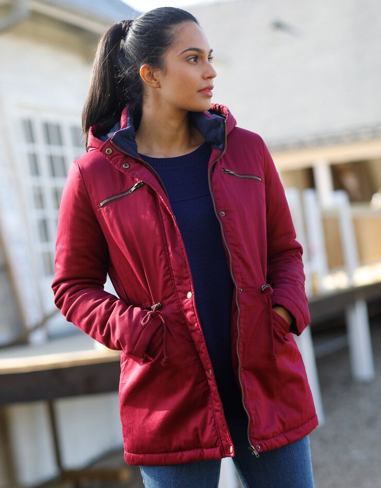 Parka déperlante doublée maille polaire (prune) Parka déperlante doublée maille polaire (prune)