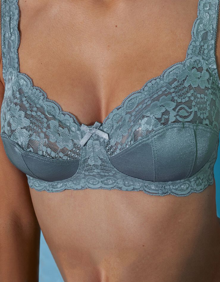Soutien-gorge dentelle sans armatures Avila - lot de 2 (ardoise + lagon)