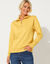 Sweat col montant zippé en molleton gratté (jaune pâle)