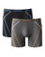 Boxer long &agrave; surpiq&ucirc;res coupe short - lot de 2 (noir + gris)