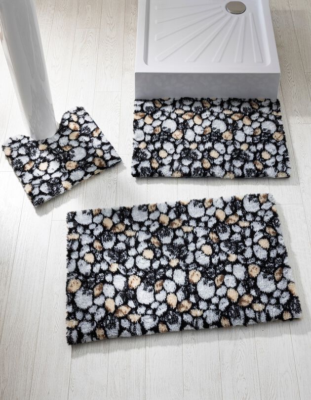 Tapis de bain cailloux (gris / beige)