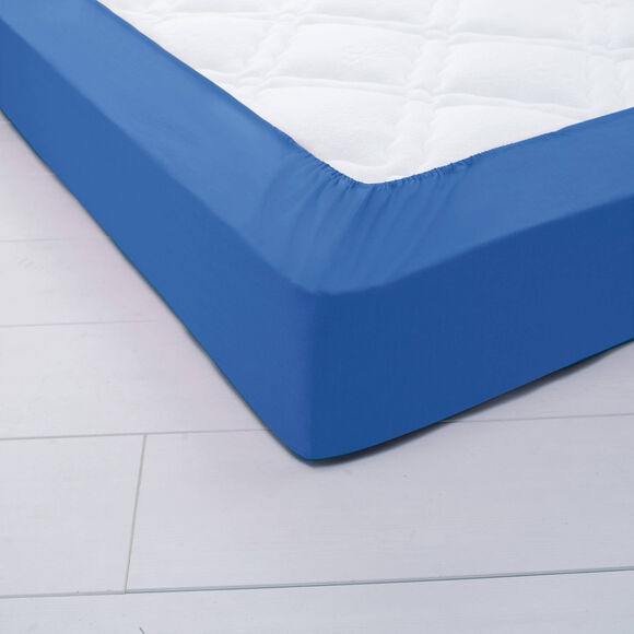 Drap-housse uni jersey bonnets 26 cm (oc&eacute;an)