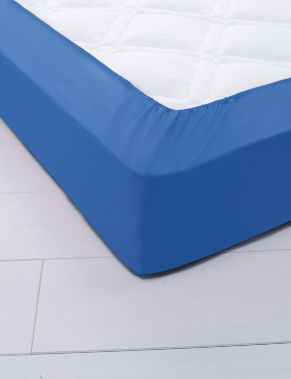 Drap-housse uni jersey bonnets 26 cm (oc&eacute;an)