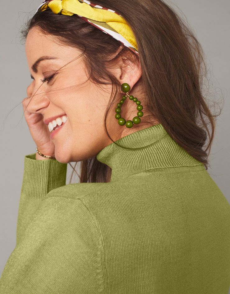Pull col roulé toucher cachemire (vert mousse) Pull col roulé toucher cachemire (vert mousse)