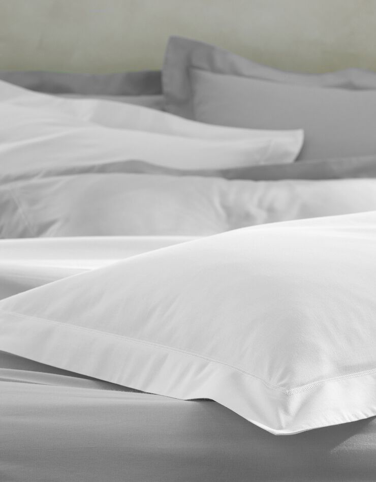 Linge de lit uni polyester-coton Colombine (gris perle)
