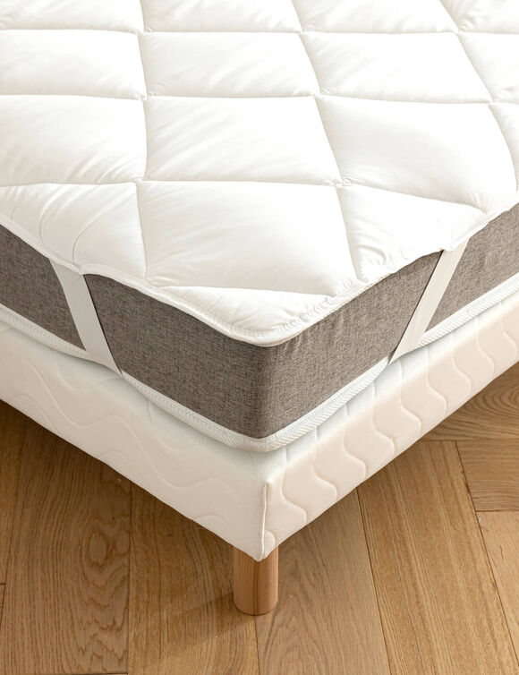 Surmatelas 1er prix antibact&eacute;rien 400 g/m&sup2; (blanc)