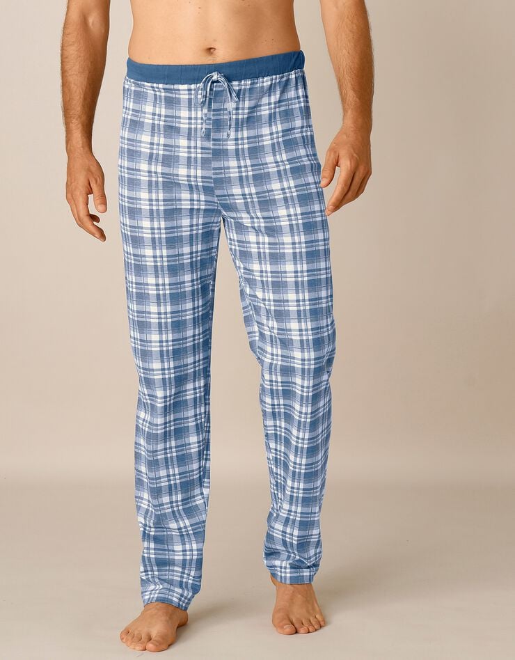 Pantalon pyjama bas droits - lot de 2 (carreaux bleu / carreaux gris)