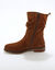 Bottes fourr&eacute;es en cuir pliss&eacute;  (chocolat)