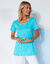 T-shirt imprimé "lettres" (turquoise / lagon)