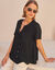 Chemisier boutonn&eacute; manches courtes "papillon"  (noir)
