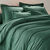 Linge de lit uni coton (vert sapin)