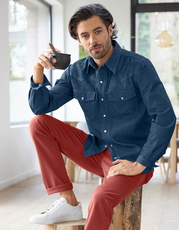 Chemise jean "western" (stone)