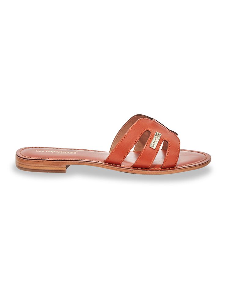 Mules plates en cuir Damia (brique)