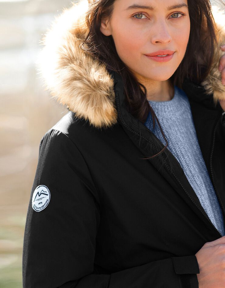 Parka imperméable zippée capuche (noir) Parka imperméable zippée capuche (noir)