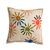 Coussin imprimé soleils (naturel / orange / vert)