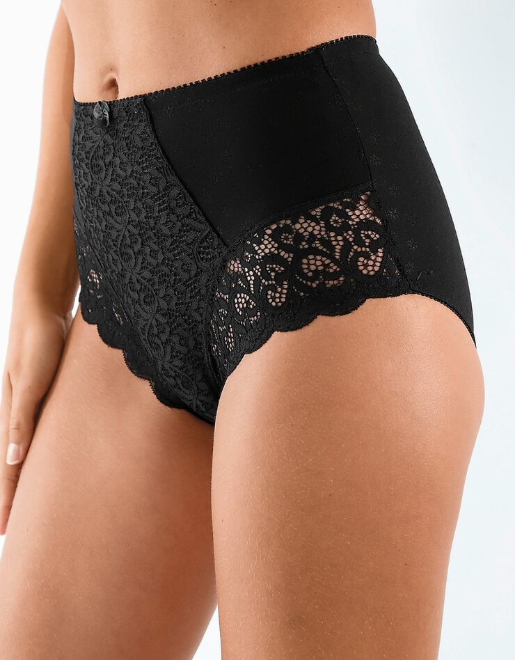 Culotte forme boxer dentelle gainante - lot de 2 (noir)