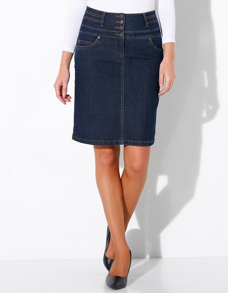 Jupe jean taille haute (dark blue) Jupe jean taille haute (dark blue)