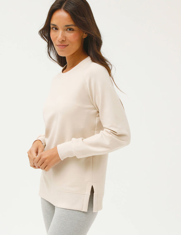 Sweat en molleton, longueur tunique (sable)