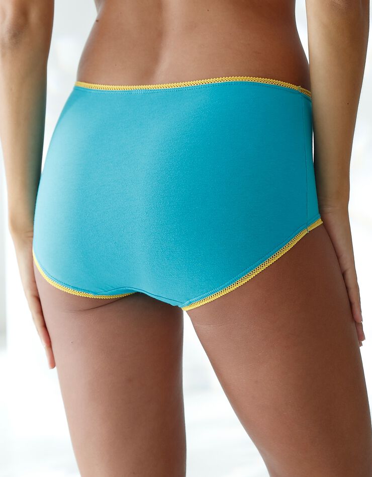 Culotte coton forme maxi imprimé "Ara"assortis – Lot de 4 (émeraude / jaune) Culotte coton forme maxi imprimé "Ara"assortis – Lot de 4 (émeraude / jaune)