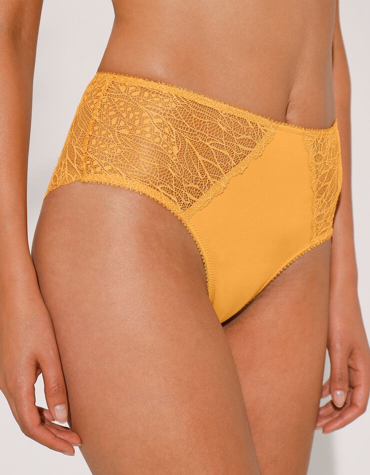 Culotte haute microfibre et dentelle stretch Mogo - Lot de 2 (jaune) Culotte haute microfibre et dentelle stretch Mogo - Lot de 2 (jaune)