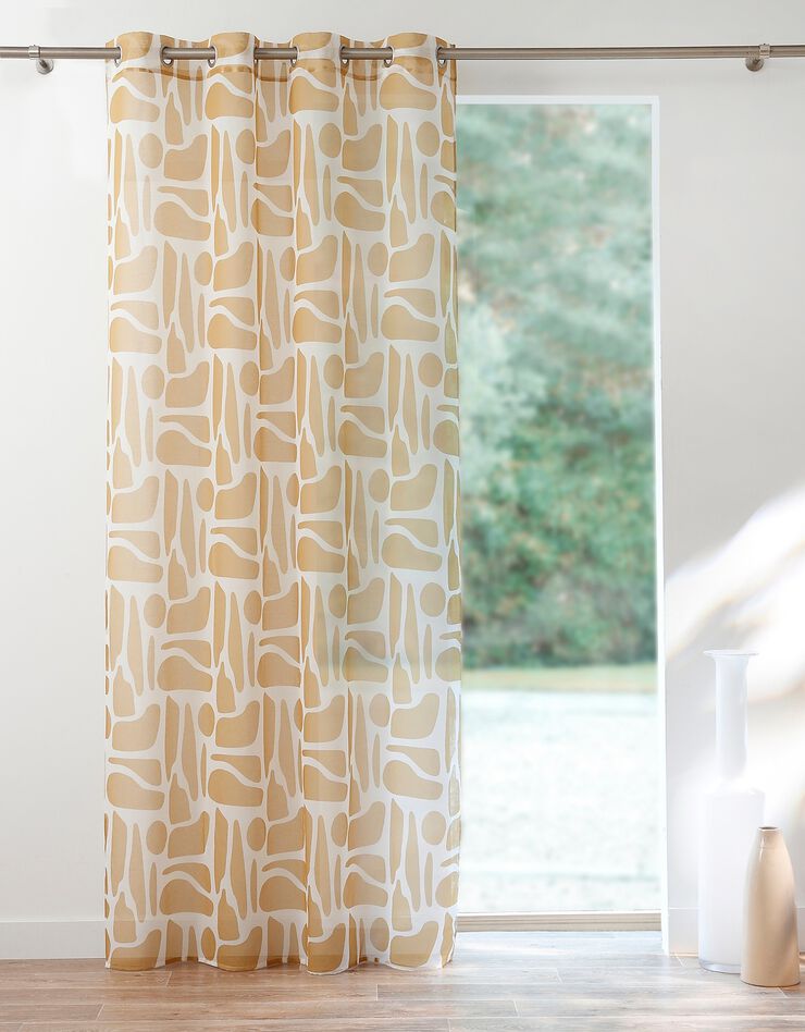 Panneau voile imprimé arty finition oeillets (ocre)