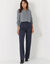 Pantalon élégant droit, uni (marine)