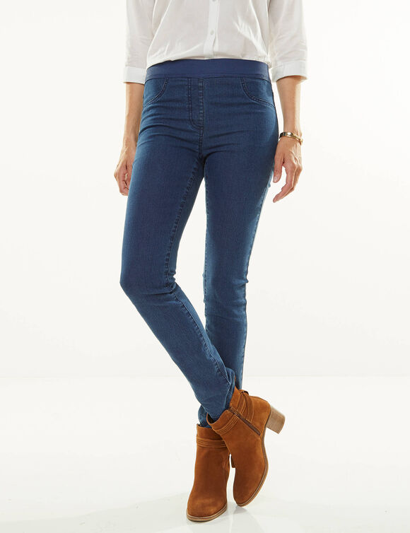 Jegging denim taille &eacute;lastiqu&eacute;e - petite stature (stone)