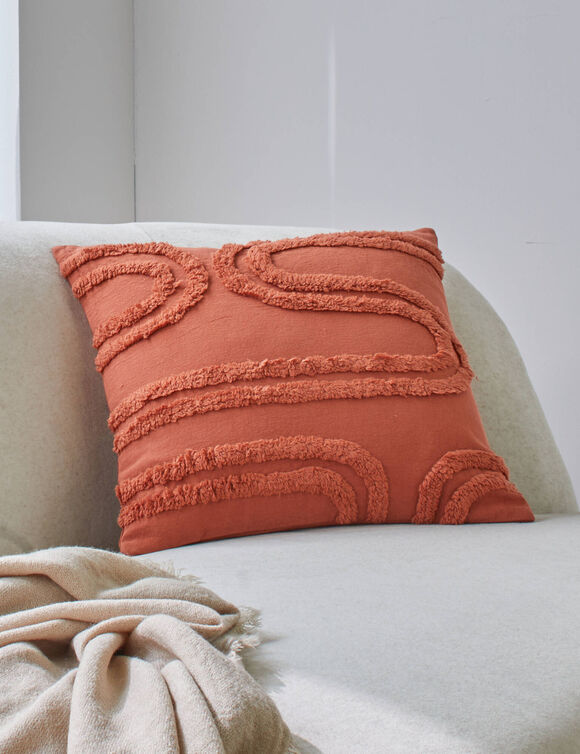 Coussin arches tuftées (terracotta)