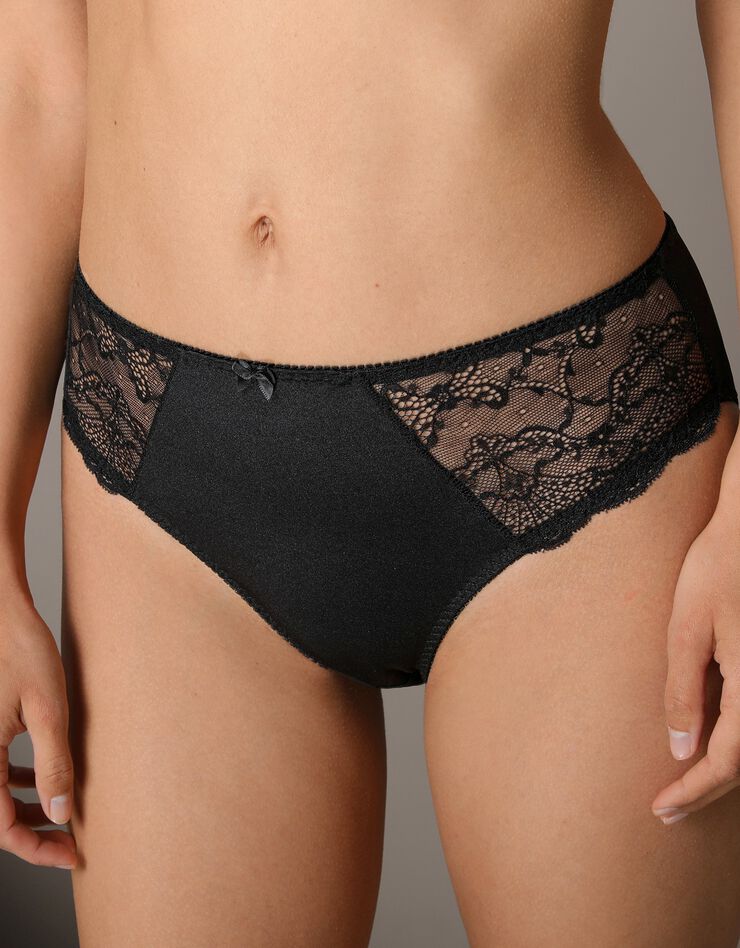 Culotte maille satinée et dentelle Salford - lot de 2 (blanc + noir) Culotte maille satinée et dentelle Salford - lot de 2 (blanc + noir)