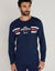 T-shirt pyjama motif et rayures manches longues (marine)