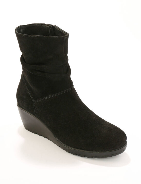 Boots compensées en cuir (noir)