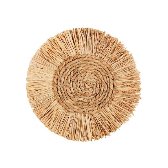 Déco murale ronde en fibres végétales - GM (naturel)