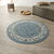 Tapis rond motifs perse (bleu grisé)