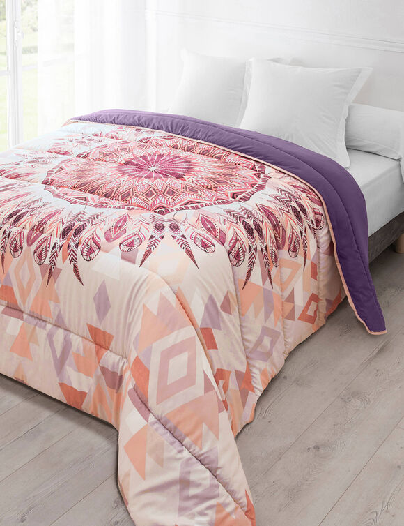 Couette microfibre imprimé Attrape-rêves 400 g/m² (parme)
