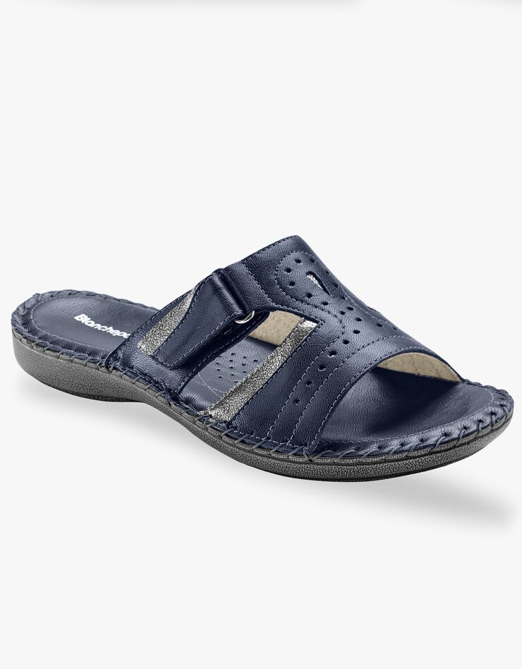 Mules confort en cuir ultra-souple - marine (marine) Mules confort en cuir ultra-souple - marine (marine)