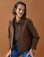 Veste paletot effet drap de laine, boutonn&eacute;e (marron)
