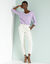 T-shirt manches 3/4 uni, coton (mauve)