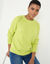 Pull col rond, maille fantaisie toucher doux (anis)