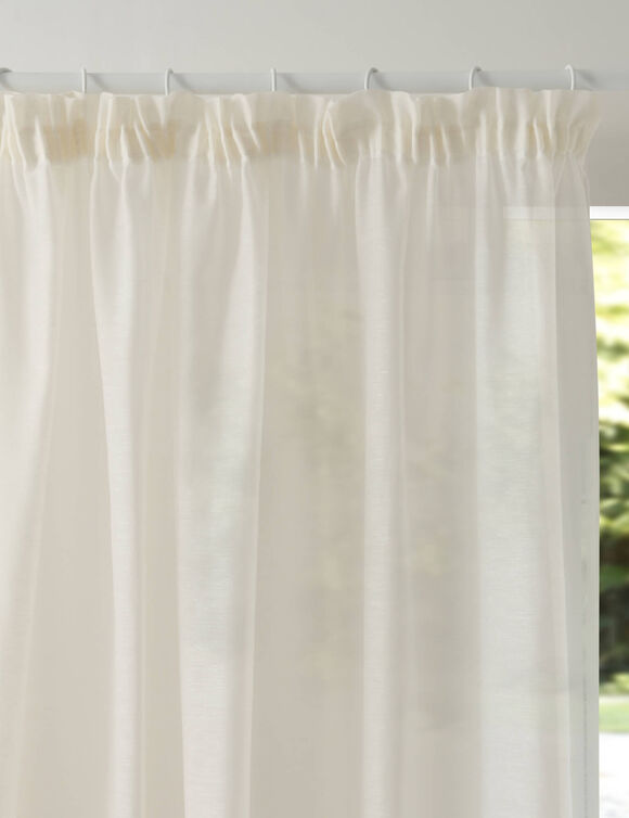 Panneau lin polyester base Cornely finition galon fronceur (&eacute;cru)