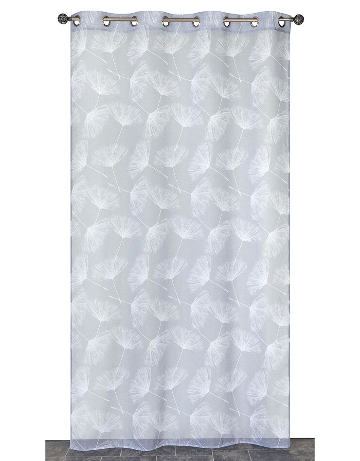 Rideau panneau voile imprimé pissenlits (gris)