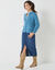 Gilet boutonné, laine et mohair mélangés (bleu glacier)