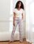 Pantalon de pyjama imprimé cachemire (écru / rose)