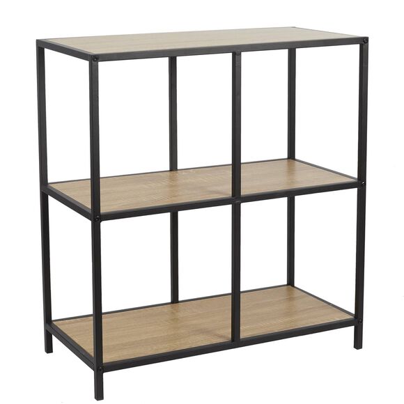 Etag&egrave;re 4 cases style industriel STOCKIES (naturel)