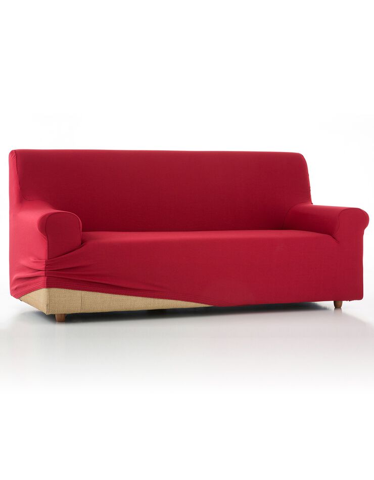 Housse unie fauteuil canapé bi-extensible  (rouge)