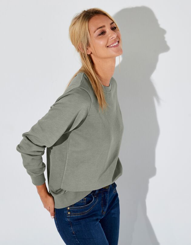 Sweat molleton uni (kaki clair)