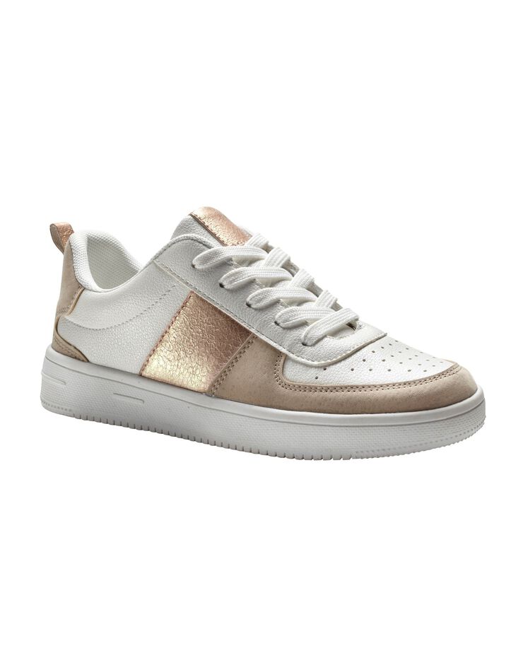 Baskets plateforme à lacets (blanc / beige) Baskets plateforme à lacets (blanc / beige)