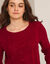 Pull col rond, maille torsadée (rouge foncé)