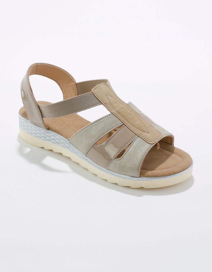 Sandales légères à brides élastiquées (beige) Sandales légères à brides élastiquées (beige)