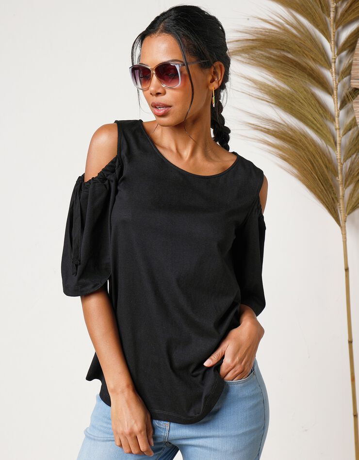 Tee-shirt épaules dénudées (noir) Tee-shirt épaules dénudées (noir)