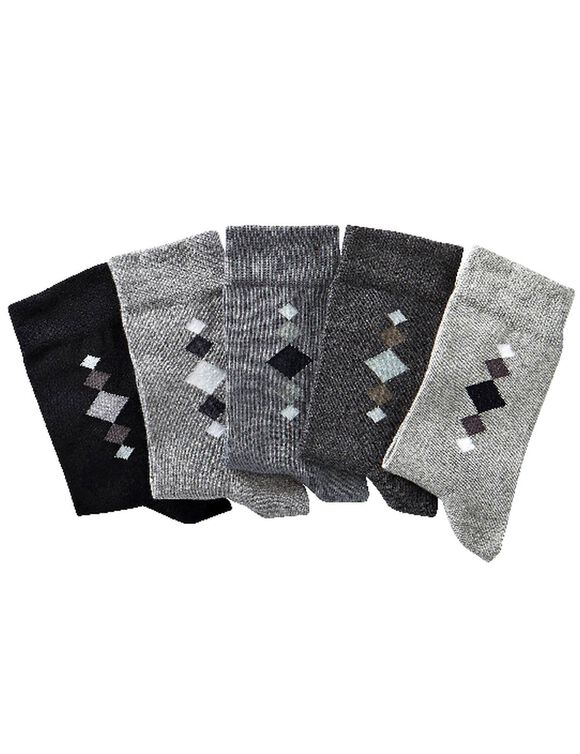 Mi-chaussettes fantaisie - lot de 5 paires (gris chin&eacute;)